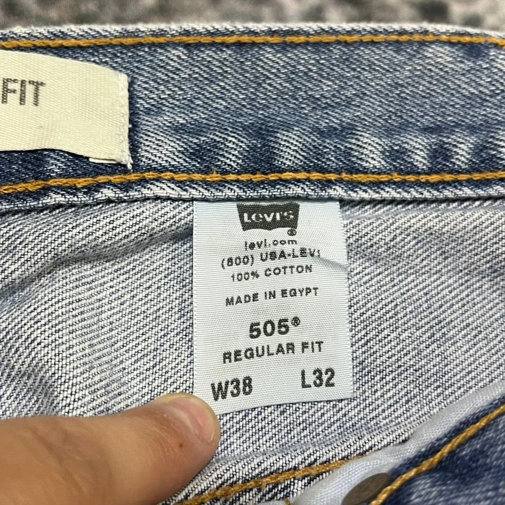 Levi's 505 Regular Fit Jeans Mens‎ 36x32 Light Blue Denim Vintage Y2K